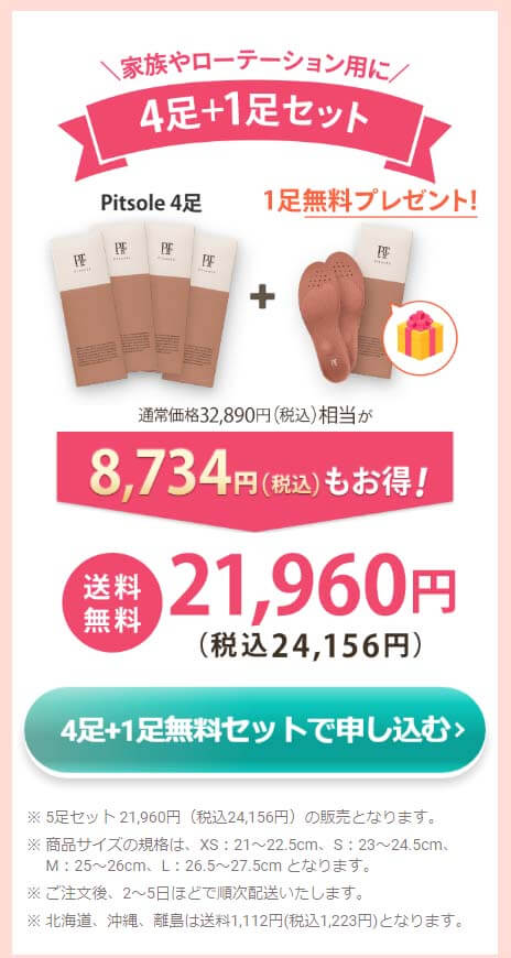 ピットソール　オファー　5足セット