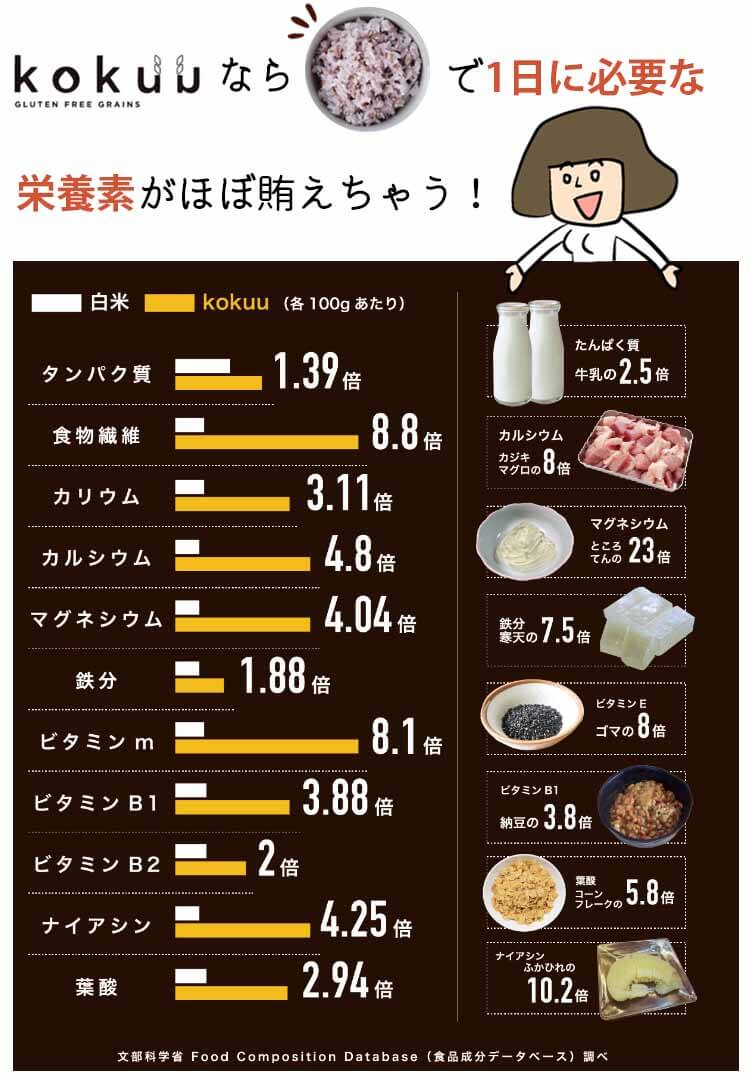 KOKUU 栄養素 比較