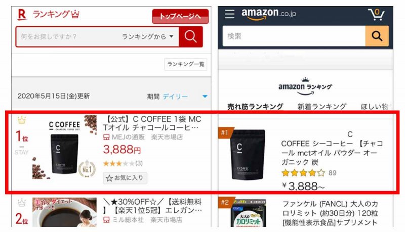 CCOFFEE 楽天 Amazon ランキング