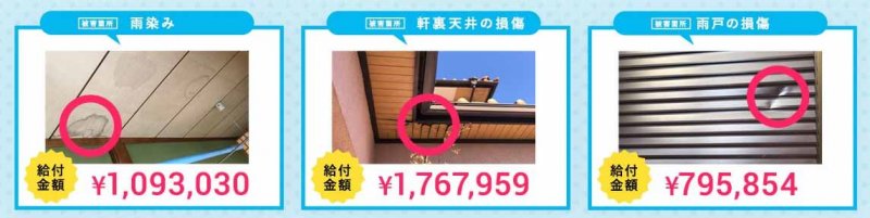 災害リサーチ機構　破損箇所と保険金