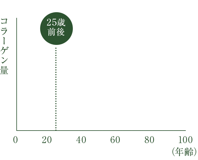 チェルラー　コラーゲンの減少グラフ
