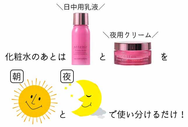 プリマモイスト 日中乳液とナイトクリーム